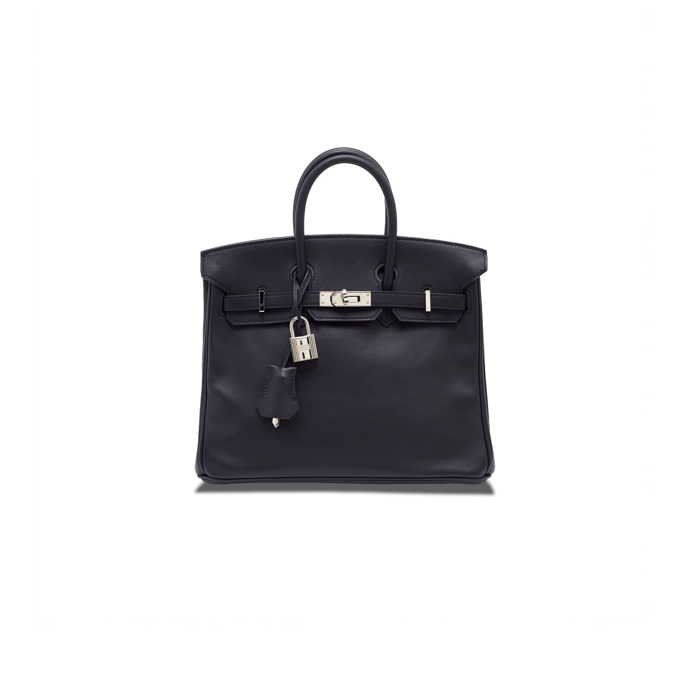 H**mes birkin 25 swift leather black silver buckle bag h049362ck02 (25*20*13cm)